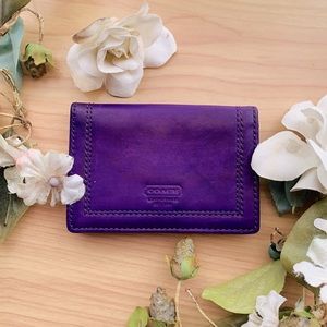 Coach✨Violet Vintage Leather Card Holder Wallet